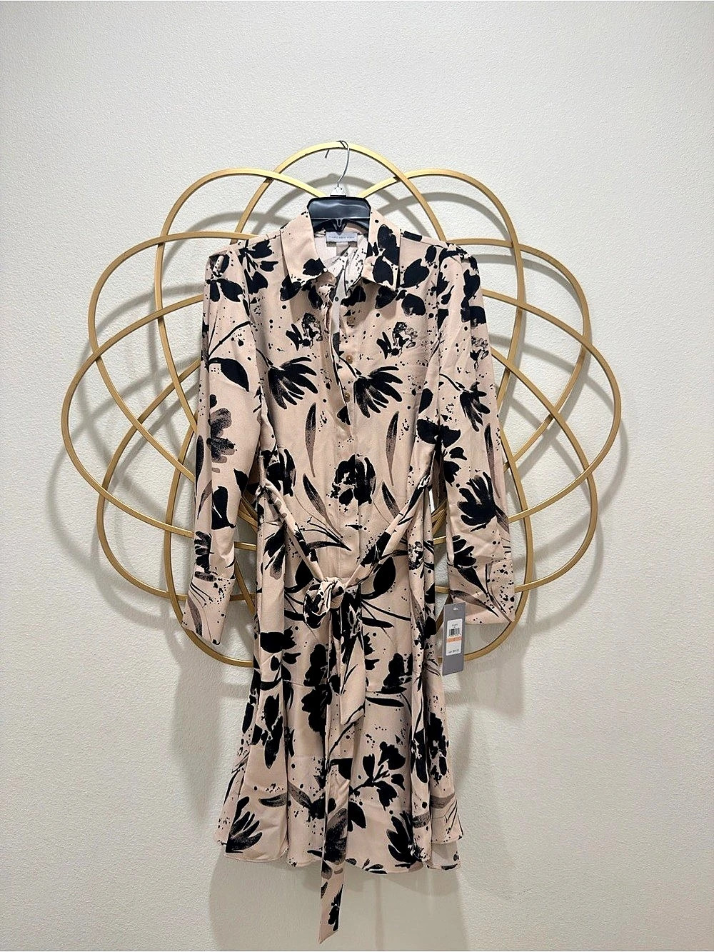 Marc New York Floral Midi Dress in Pink & Black Size 2 NWT